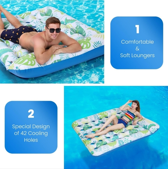 Giant Inflatable Pool Float For Two. NIB - Picture 3 of 6